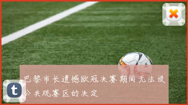 巴黎市长遗憾欧冠决赛期间无法设公共观赛区的决定